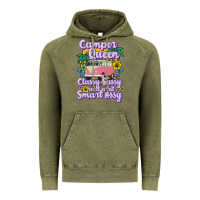 Vintage Olive camp camping camper queen classy sassy and a bit smart assycamper camp Vintage Hoodie - linhVisuals