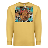 Antique Gold western roses cow Premium Sweatshirt - RanaPortraitStore