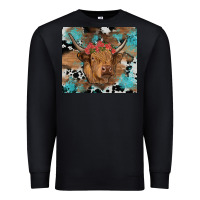 Black western roses cow Premium Sweatshirt - RanaPortraitStore
