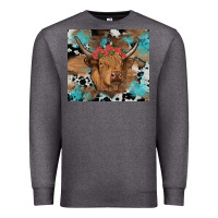 Charcoal Heather western roses cow Premium Sweatshirt - RanaPortraitStore