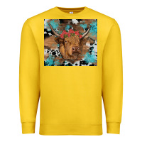 Lemon western roses cow Premium Sweatshirt - RanaPortraitStore