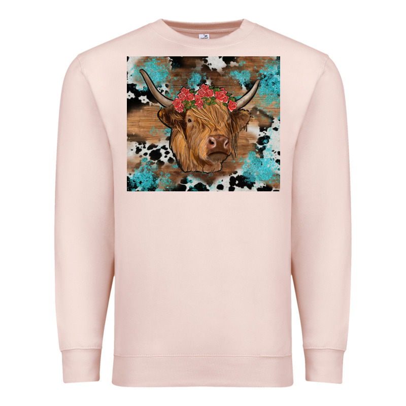Western Roses Cow Premium Sweatshirt by RanaPortraitStore | Teevron