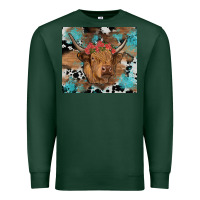 Sports Green western roses cow Premium Sweatshirt - RanaPortraitStore