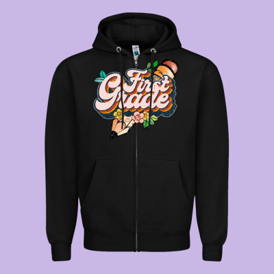 First Grade Zipper Hoodie Designed By Jahusdesignshop