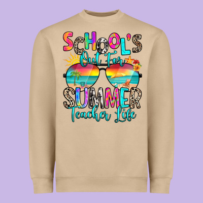 School's Out For Summer Teacher Life Heavyweight Sweatshirt Designed By Ranaportraitstore