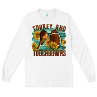 White Turkey And Touchdowns Long Sleeve Tee - LillyAllenDesigns