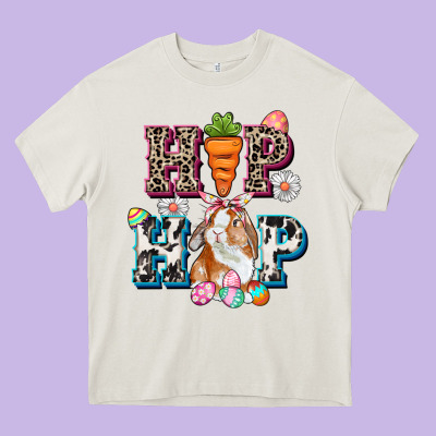 Western Hip Hop Bunny Easter Day Heavy Core Tee Designed By Cowgirlartshop