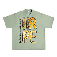 Oil Green finding the cure starts with hope childhood cancer awareness Urban Heavy Tee - Jasminsmagicworld