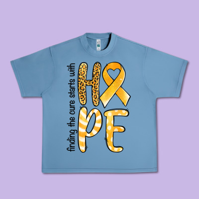 Finding The Cure Starts With Hope Childhood Cancer Awareness Urban Heavy Tee Designed By Jasminsmagicworld