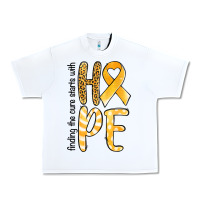 White finding the cure starts with hope childhood cancer awareness Urban Heavy Tee - Jasminsmagicworld