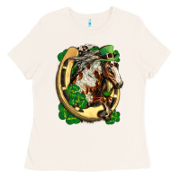 Horse With Horseshoe St Patricks Day Ladies Tee | Teevron