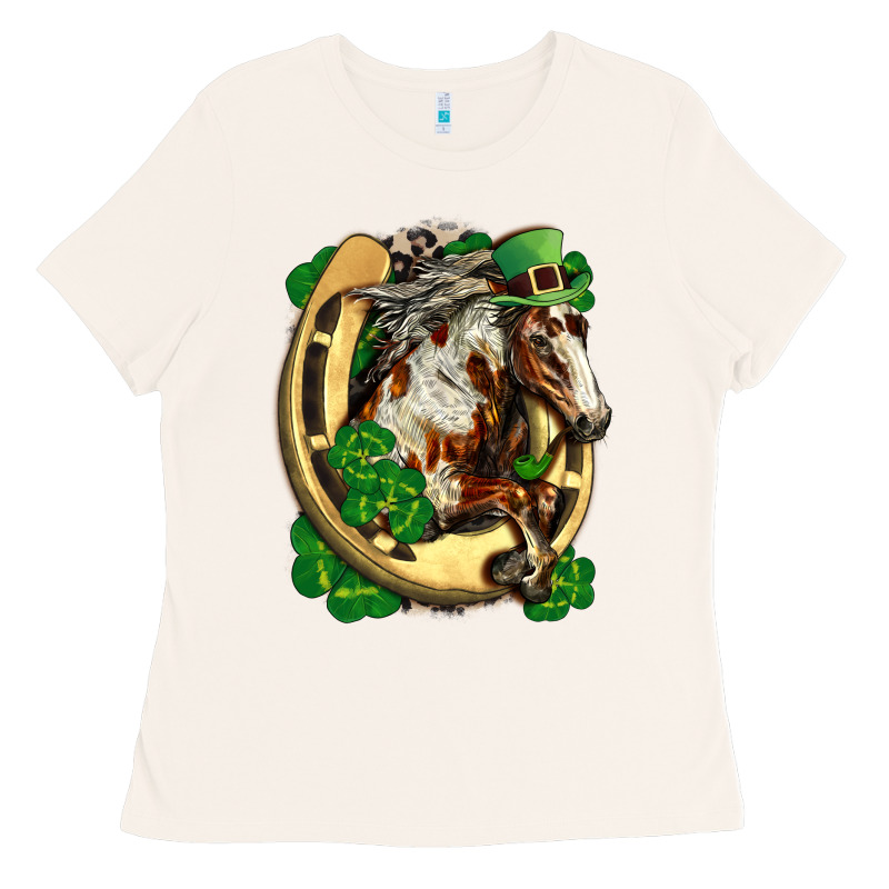 Horse With Horseshoe St Patricks Day Ladies Tee by FaDigitalArtStudio | Teevron