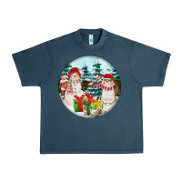 Midnight Navy Christmas snowman Urban Heavy Tee - FaDigitalArtStudio