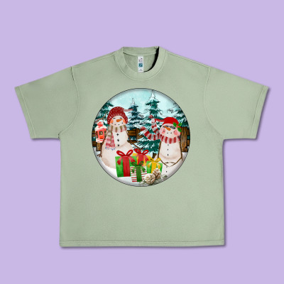 Christmas Snowman Urban Heavy Tee Designed By Fadigitalartstudio