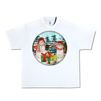 White Christmas snowman Urban Heavy Tee - FaDigitalArtStudio