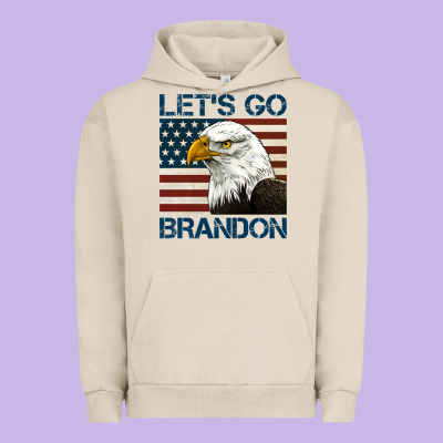 American Bald Eagle Let's Go Brandon Urban Hoodie Designed By Jasminsmagicworld