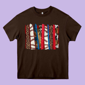Baseball Brushstroke Heavy Core Tee Designed By Howdyjamesfarm