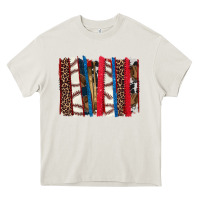 Cream Baseball brushstroke Heavy Core Tee - HowdyJamesFarm