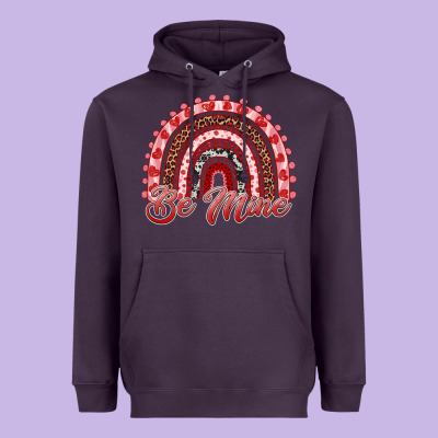 Be Mine Valentines Day Rainbow Heavyweight Hoodie Designed By Ranaportraitstore