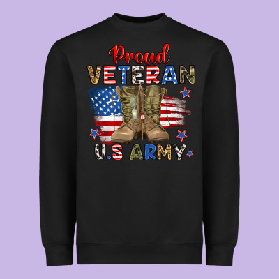 Proud Veteran U.s Army Heavyweight Sweatshirt Designed By Ranaportraitstore