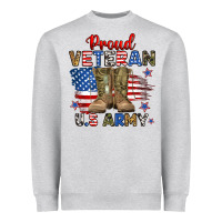 Heather Grey proud veteran u.s army Heavyweight Sweatshirt - RanaPortraitStore