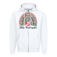 White hello kindergarten Zipper Hoodie - JahusDesignShop