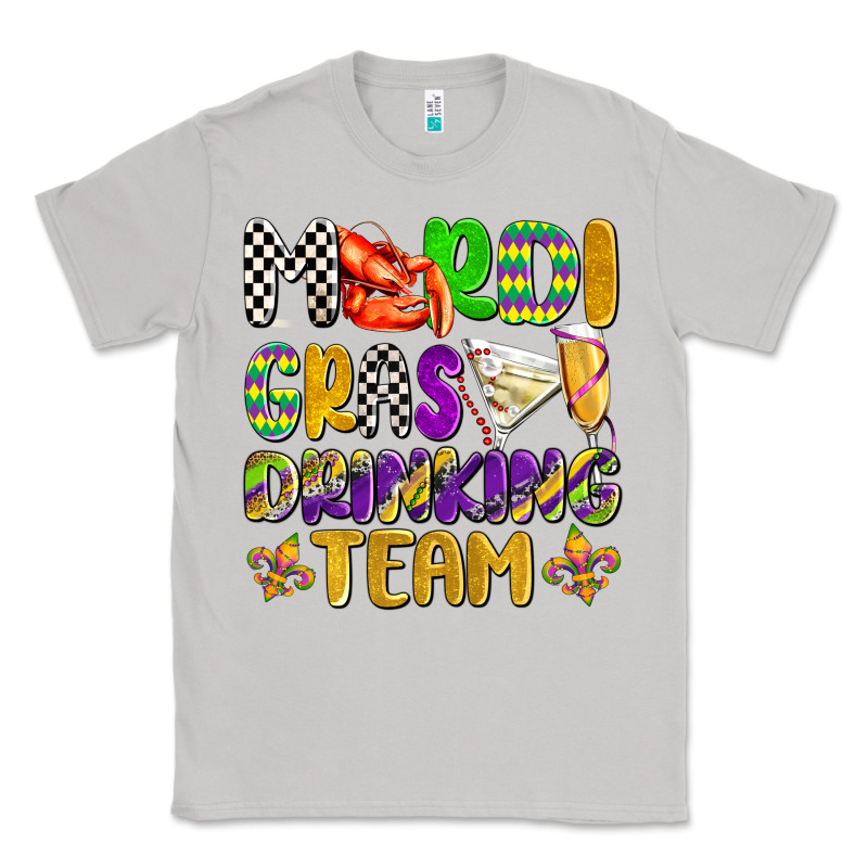 Mardi Gras Drinking Team With Glasses Olivia Classic Tee by OliviaCreatesArt | Teevron
