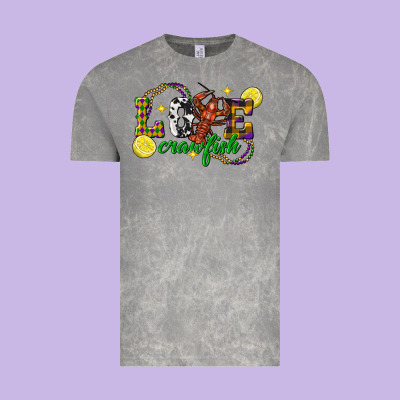 Mardi Gras Love Crawfish Vintage Tee Designed By Fadigitalartstudio