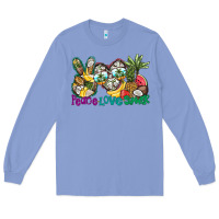 Colony Blue Peace Love Summer Long Sleeve Tee - CowhideDigitalArt