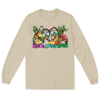 Mushroom Peace Love Summer Long Sleeve Tee - CowhideDigitalArt