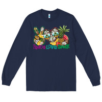 Navy Peace Love Summer Long Sleeve Tee - CowhideDigitalArt