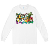 White Peace Love Summer Long Sleeve Tee - CowhideDigitalArt