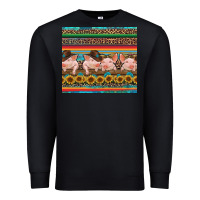 Black western serape pigs Premium Sweatshirt - RanaPortraitStore