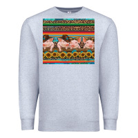 Heather Grey western serape pigs Premium Sweatshirt - RanaPortraitStore