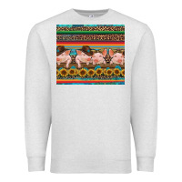 Oatmeal Heather western serape pigs Premium Sweatshirt - RanaPortraitStore