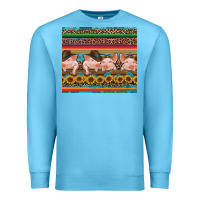 Ocean Blue western serape pigs Premium Sweatshirt - RanaPortraitStore