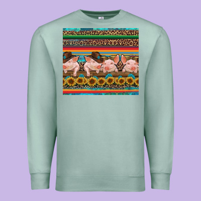 Western Serape Pigs Premium Sweatshirt Designed By Ranaportraitstore