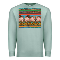 Seafoam western serape pigs Premium Sweatshirt - RanaPortraitStore