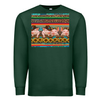 Sports Green western serape pigs Premium Sweatshirt - RanaPortraitStore