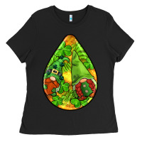 Black st.patrick's teardrop earrings Ladies Tee - FaDigitalArtStudio