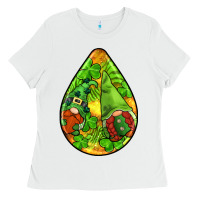 White st.patrick's teardrop earrings Ladies Tee - FaDigitalArtStudio