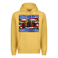 Antique Gold monster truck american flag tumbler Premium Hoodie - Artiststas