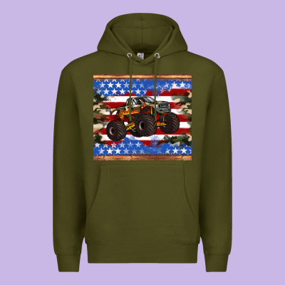 Monster Truck American Flag Tumbler Premium Hoodie Designed By Artiststas