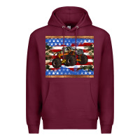 Burgundy monster truck american flag tumbler Premium Hoodie - Artiststas