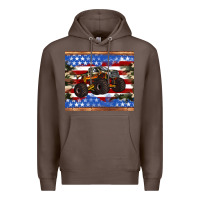 Coffee monster truck american flag tumbler Premium Hoodie - Artiststas
