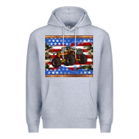 Heather Grey monster truck american flag tumbler Premium Hoodie - Artiststas