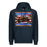 Navy monster truck american flag tumbler Premium Hoodie - Artiststas