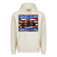 Oatmeal Heather monster truck american flag tumbler Premium Hoodie - Artiststas