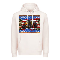 Pale Pink monster truck american flag tumbler Premium Hoodie - Artiststas