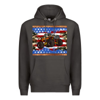 Smoke monster truck american flag tumbler Premium Hoodie - Artiststas